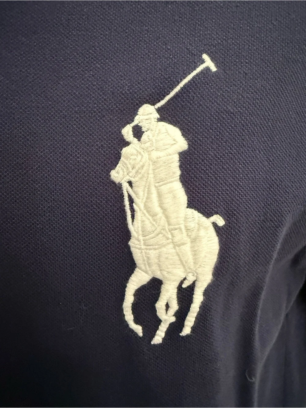 Polo by Ralph Lauren Navy Polo with Yellow Diagonal Stripe